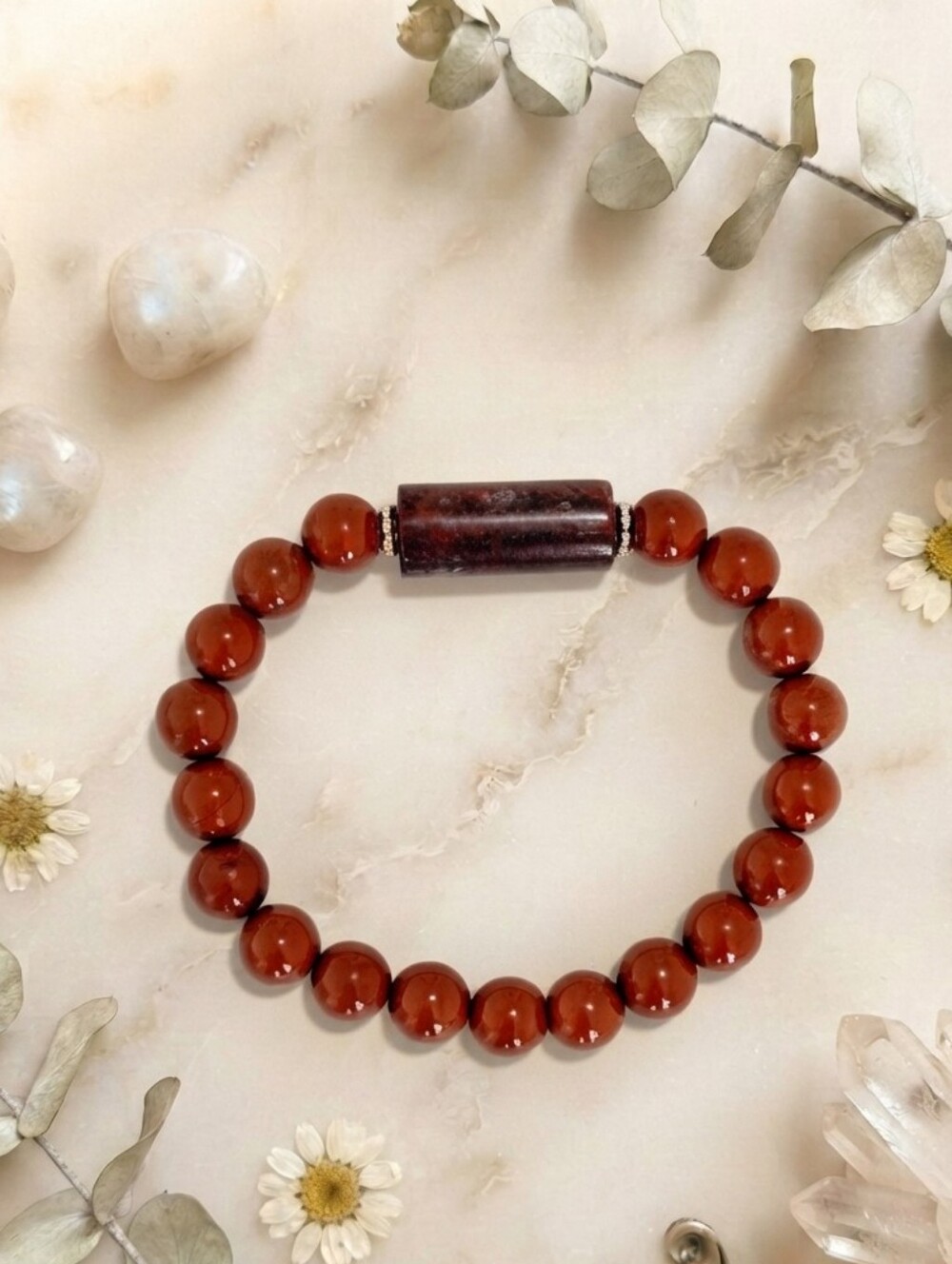 Red Jasper/Mexican Laguna Lace Agate Bracelet